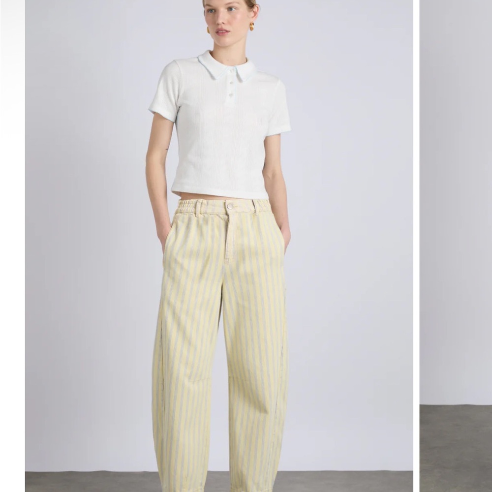 Striped Tan and Gray Men's Pants